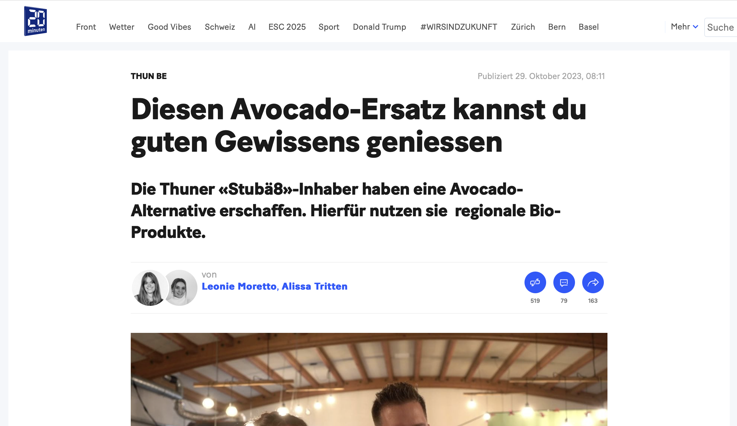 20 Minuten Artikel: Diesen Avocado-Ersatz kannst du guten Gewissens geniessen